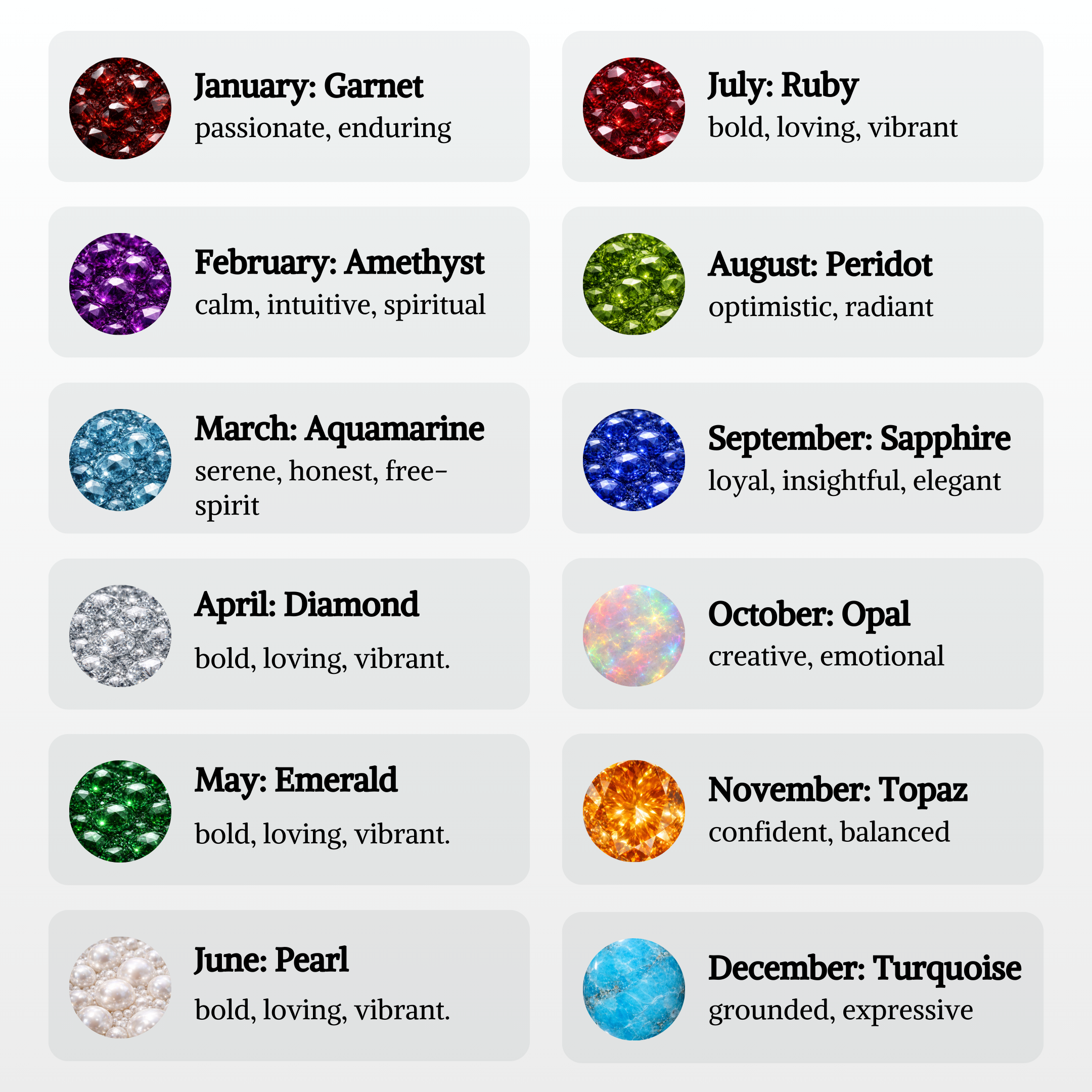 Dual Birthstone Ring Gold Plated