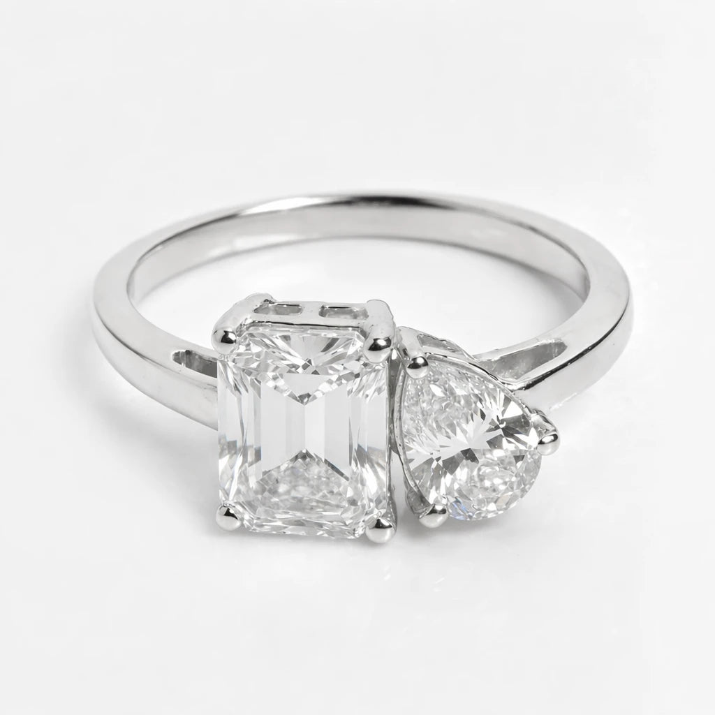 Dual Birthstone Ring Silver