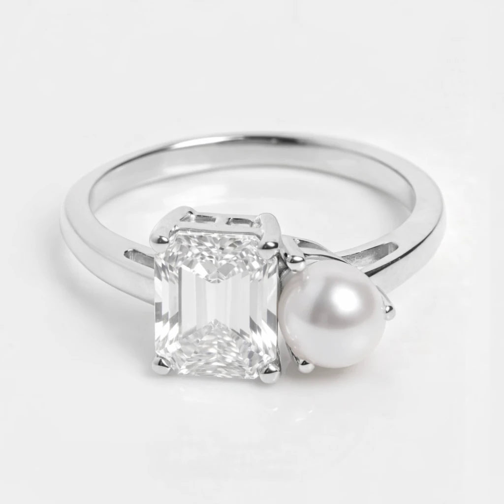 Dual Birthstone Ring Silver