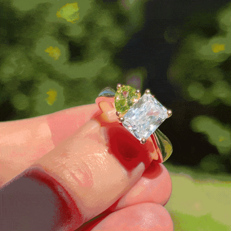 Dual Birthstone Ring Gold Plated