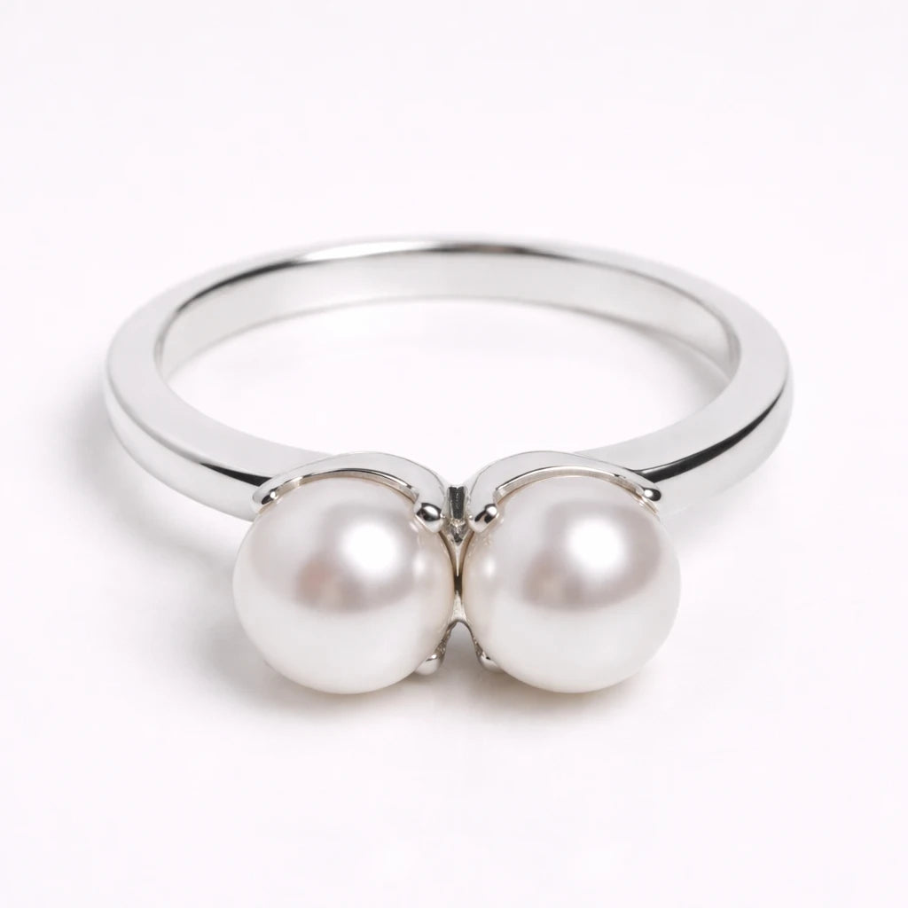 Dual Birthstone Ring Silver