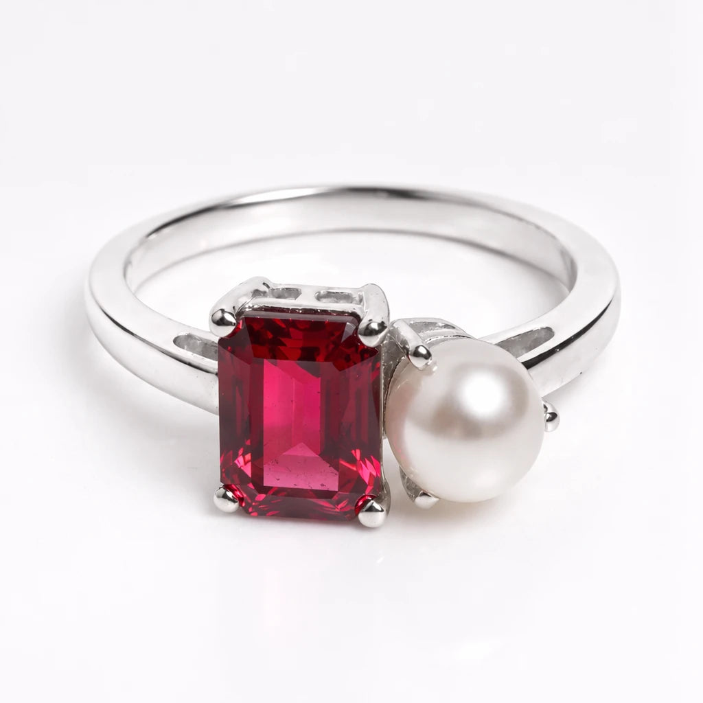 Dual Birthstone Ring Silver